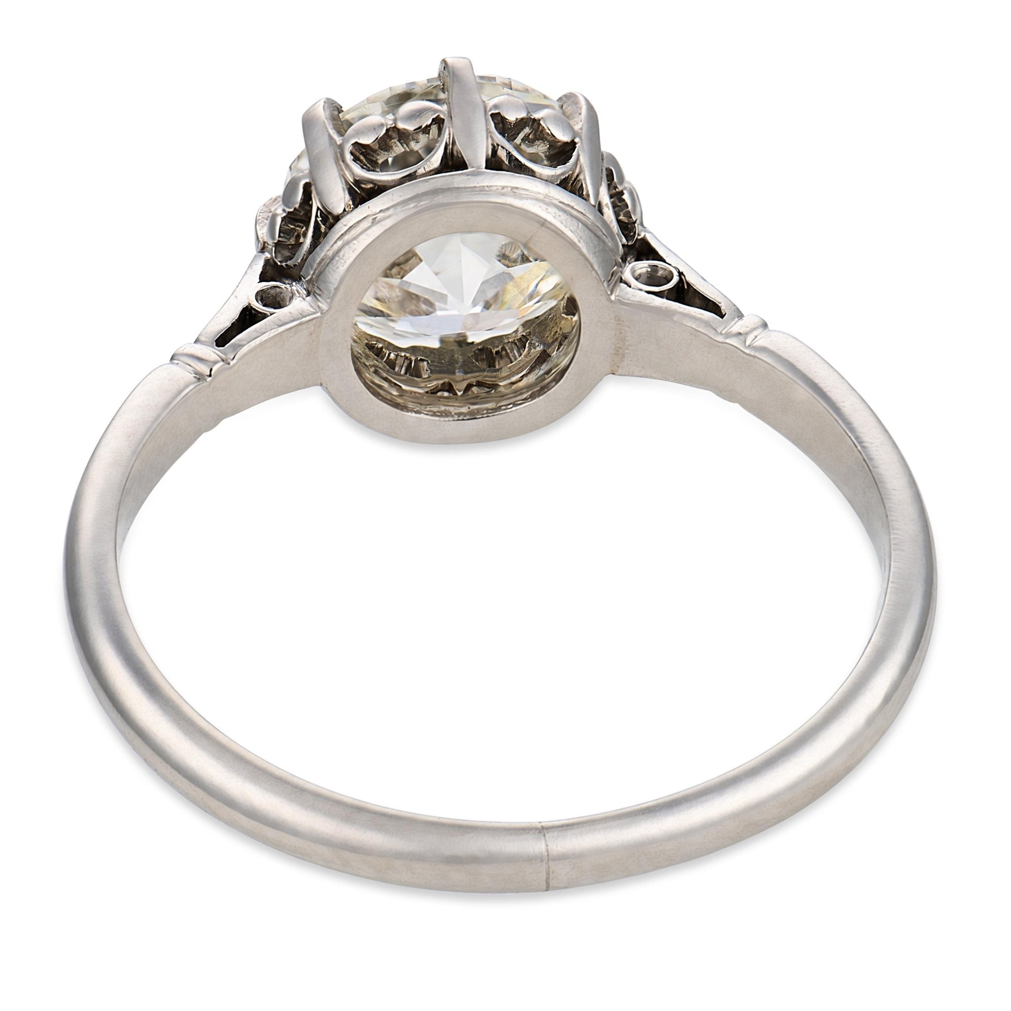 Art Deco GIA 1.65 carat old European cut diamond platinum engagement ring
