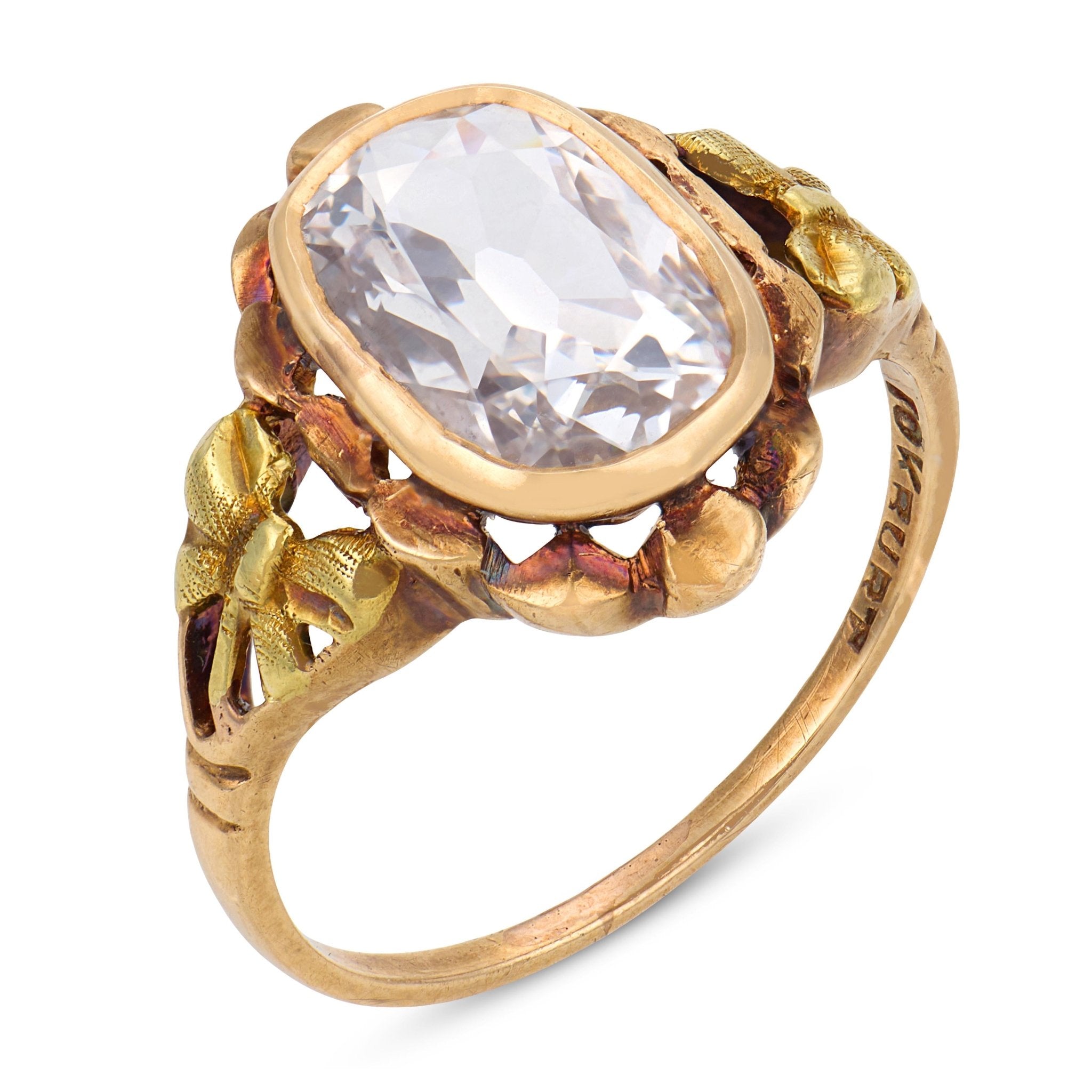Victorian GIA 1.50 carat diamond 10k yellow gold ring