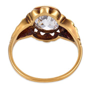 Victorian GIA 1.50 carat diamond 10k yellow gold ring