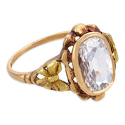 Victorian GIA 1.50 carat diamond 10k yellow gold ring