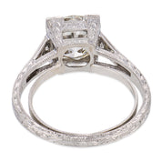 Art Deco GIA 2.40 carat old European cut diamond platinum engagement ring