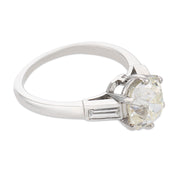 Art Deco GIA 1.90 carat old mine cut diamond platinum engagement ring