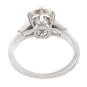 Art Deco GIA 1.90 carat old mine cut diamond platinum engagement ring