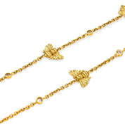 Vintage diamond 18k yellow gold butterfly necklace