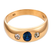 Austrian antique sapphire diamond 14k gold band