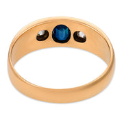 Austrian antique sapphire diamond 14k gold band