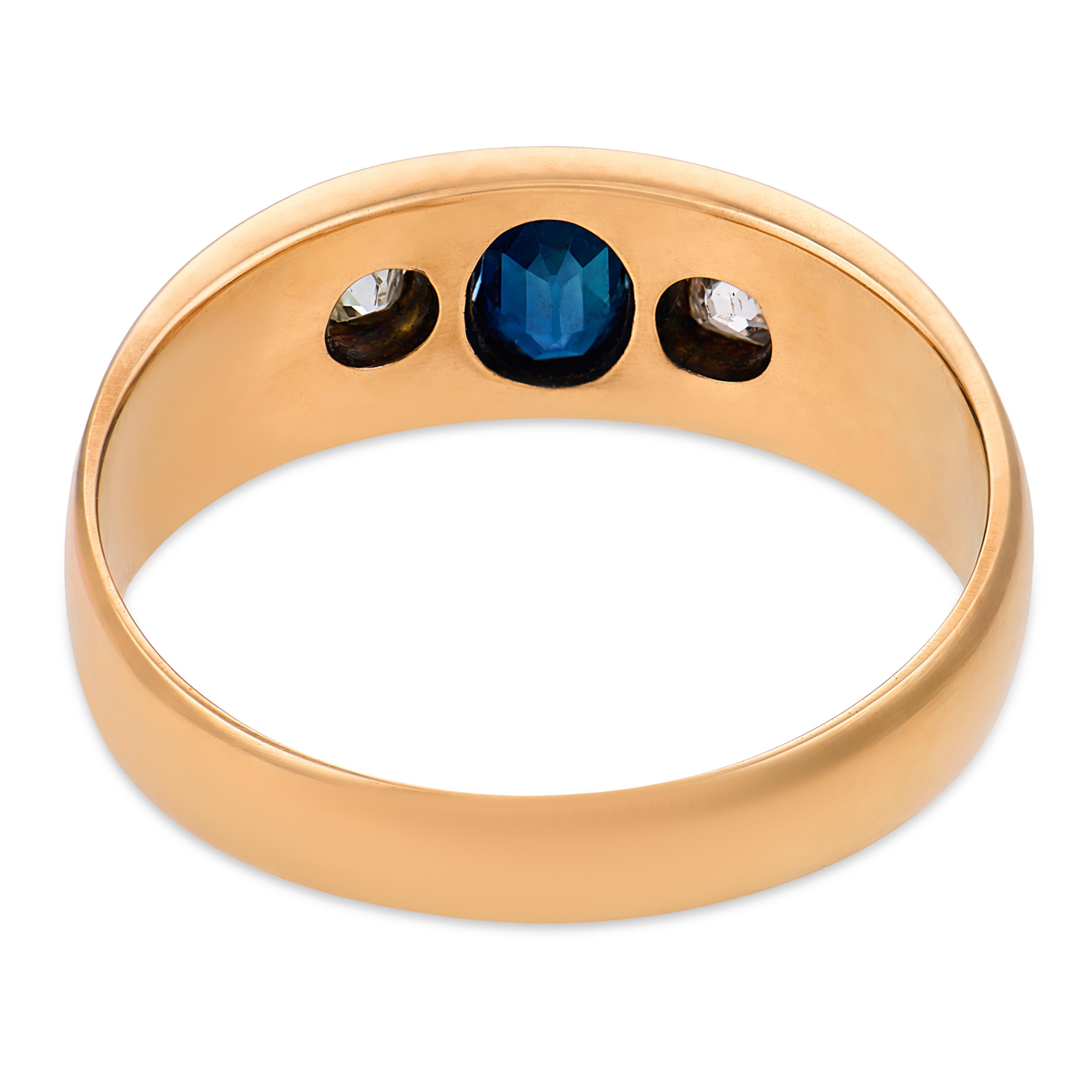 Austrian antique sapphire diamond 14k gold band