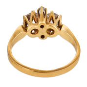 Victorian old European cut diamond 14k yellow gold ring