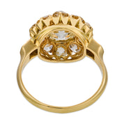 Victorian diamond 18k gold cluster ring