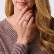 Victorian rose cut diamond 9k yellow gold and silver cluster ring
