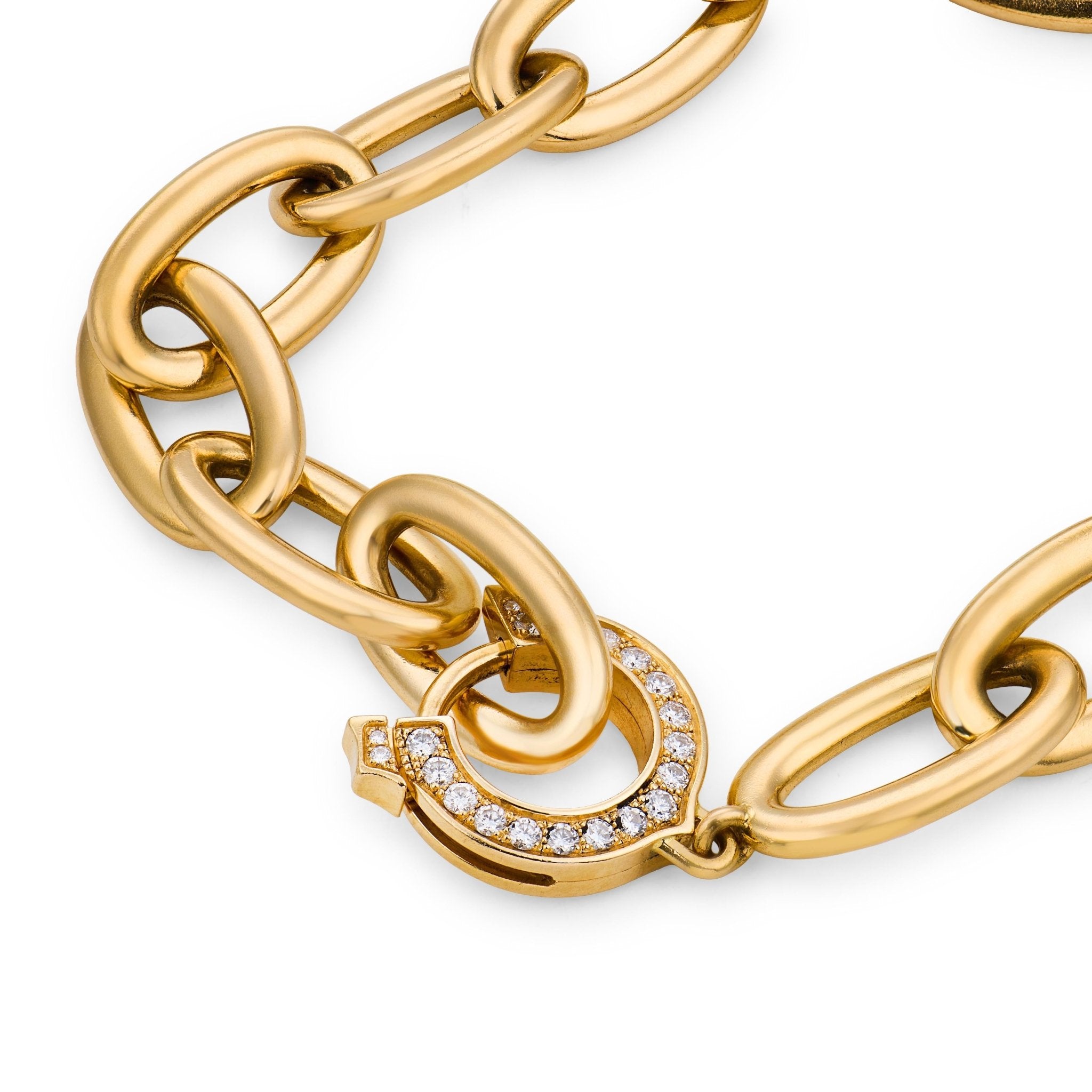 Cartier diamond 18k yellow gold link bracelet