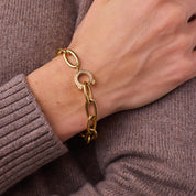 Cartier diamond 18k yellow gold link bracelet