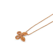 Lugano rose cut diamond 18K rose gold butterfly necklace