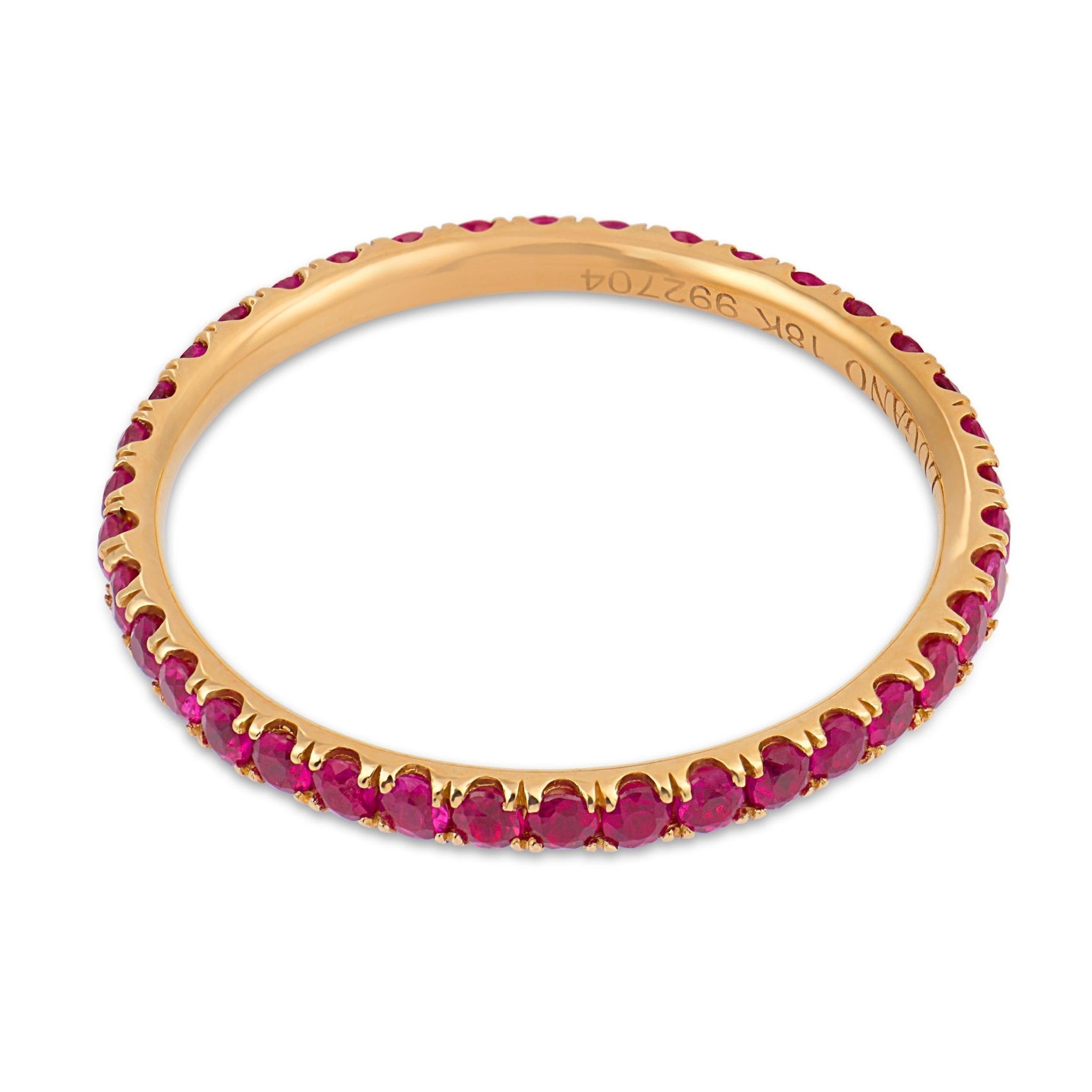 Lugano ruby 18k yellow gold eternity band