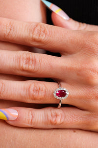 Platinum Ruby and Diamond Ring