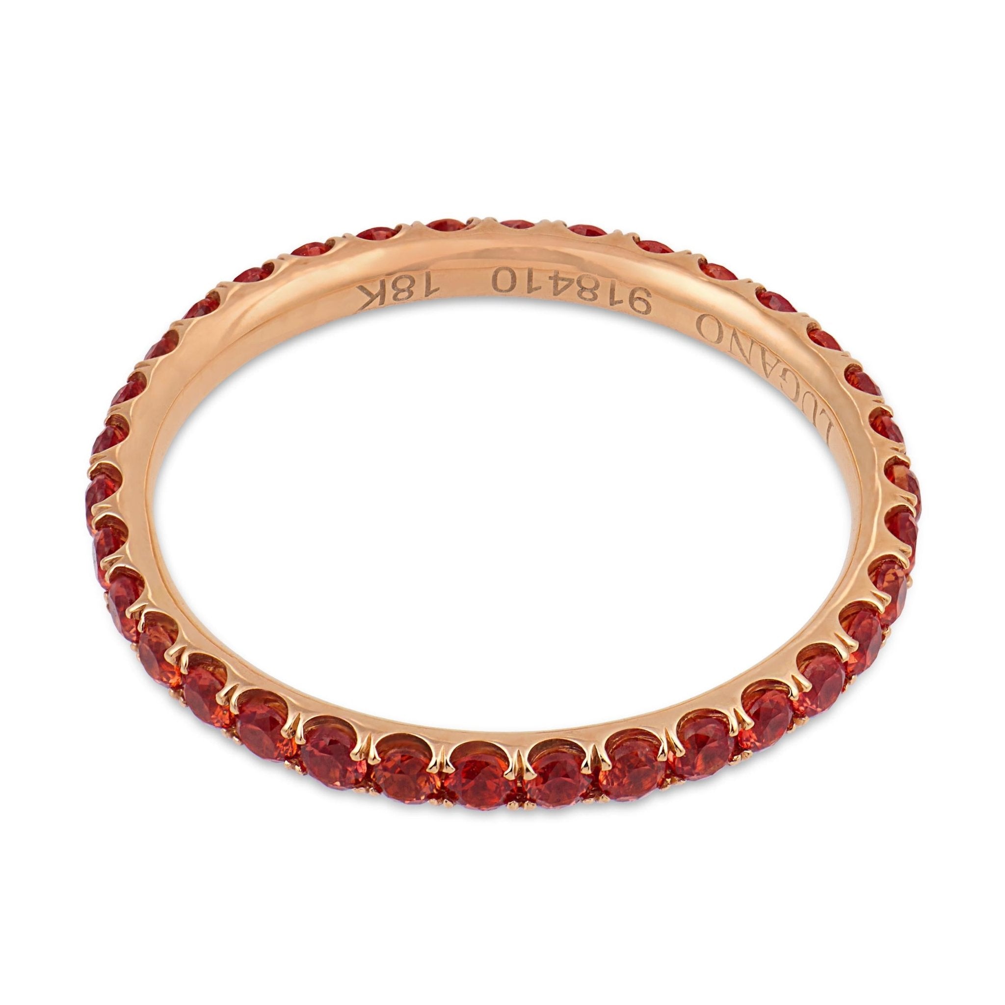 Lugano Mandarin Garnet 18k rose gold eternity band