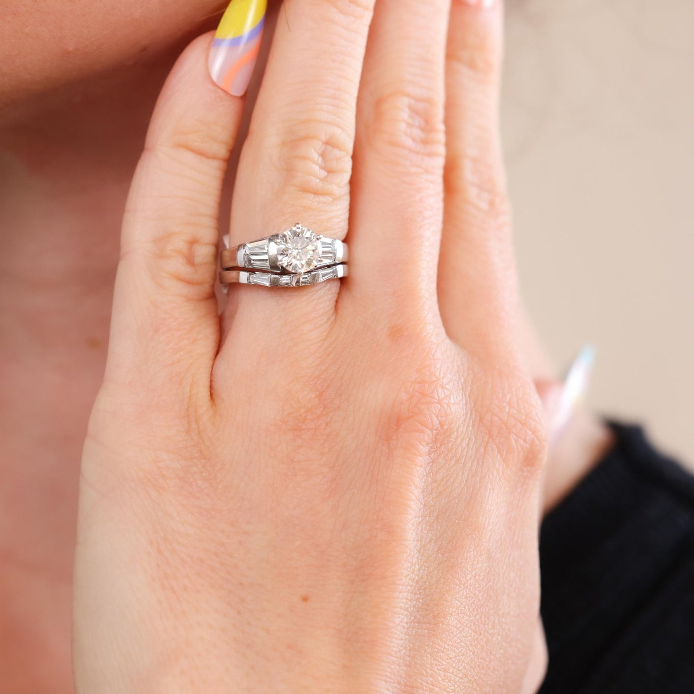 Platinum Diamond Ring Set