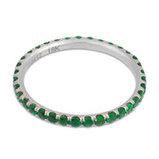 Lugano tsavorite garnet 18k white gold eternity band