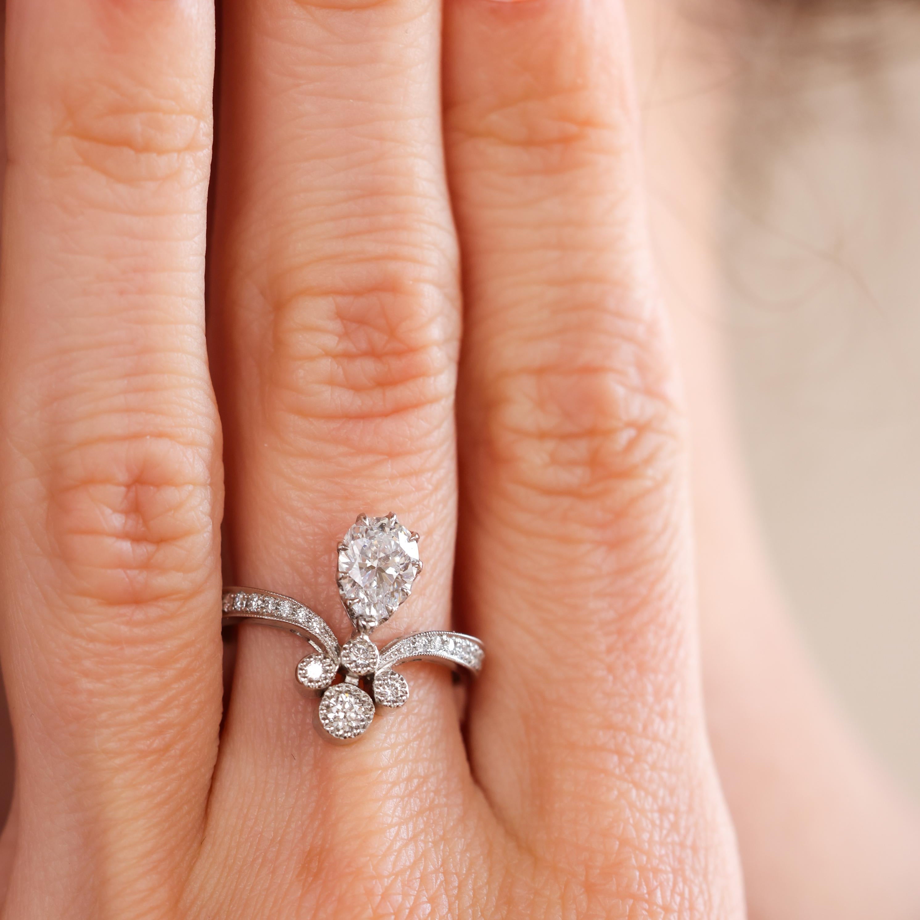 Platinum Diamond Tiara Ring