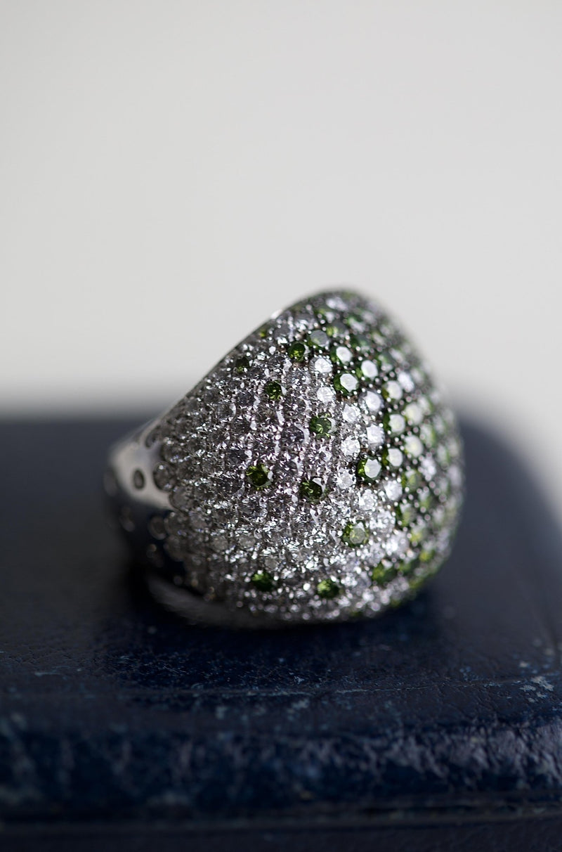 Italian Diamond White Gold Bombe Ring