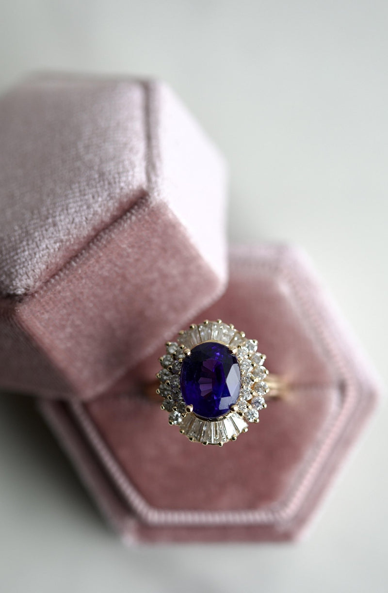 Tanzanite Diamond Yellow Gold Cocktail Ring