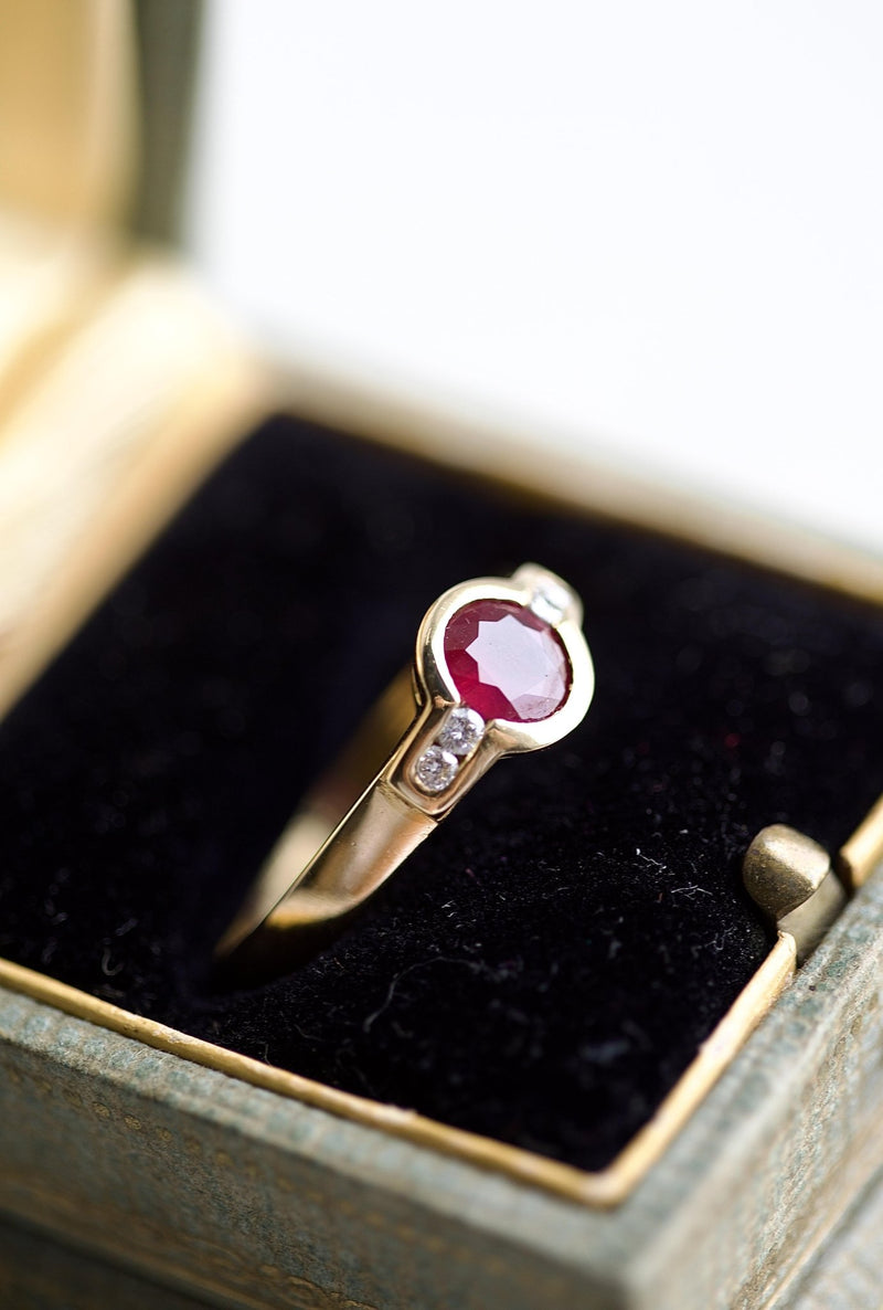 Ruby Diamond Yellow Gold Ring