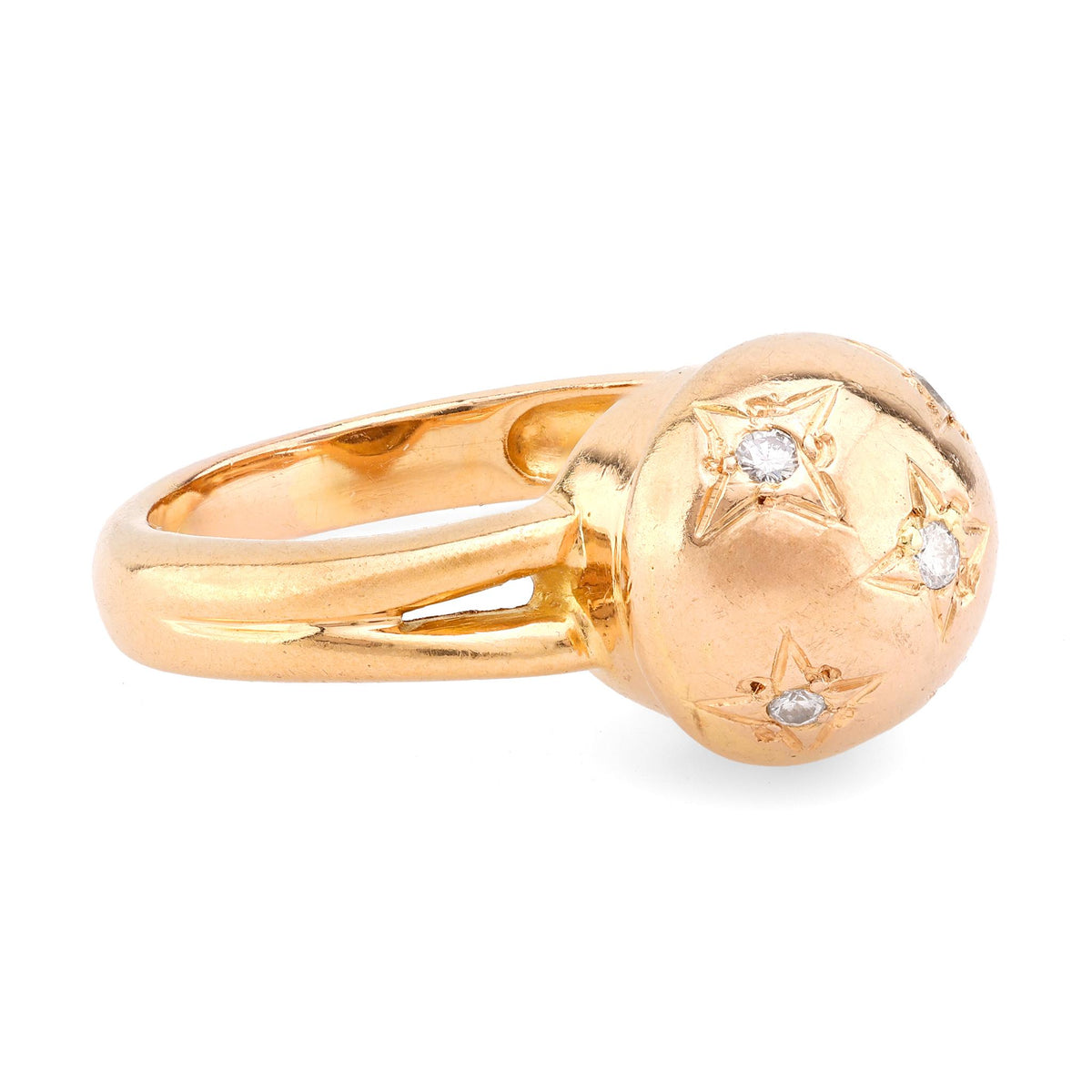 Retro French Diamond 18K Rose Gold Constellation Ring