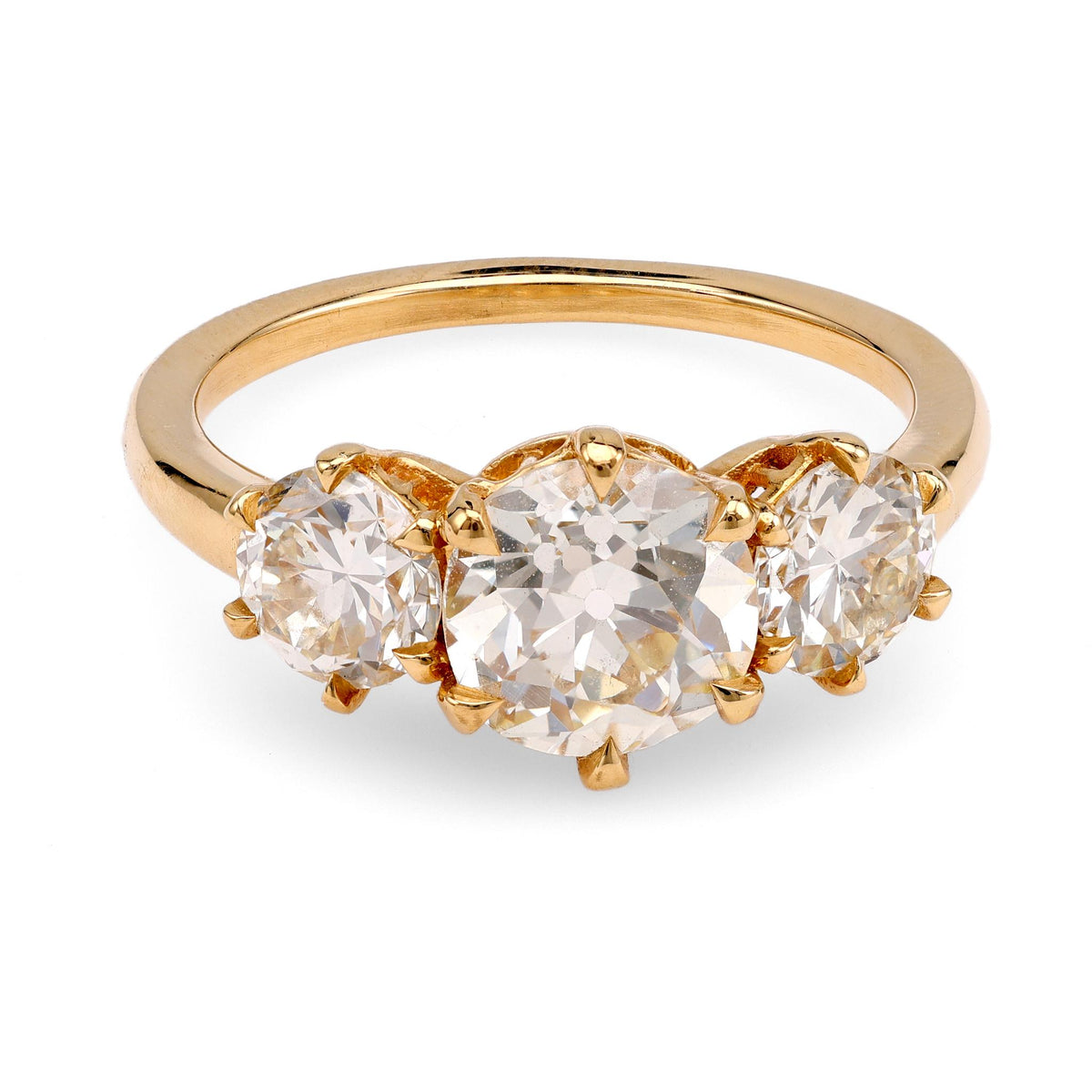 18k Yellow Gold Diamond Three-Stone Ring