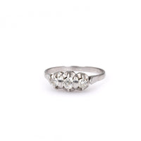 Art Deco Diamond Platinum Three Stone Ring