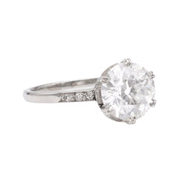 Art Deco French GIA 1.54 Carat Old European Cut Diamond Platinum Ring