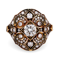 18k Yellow Gold Diamond Bombe Ring