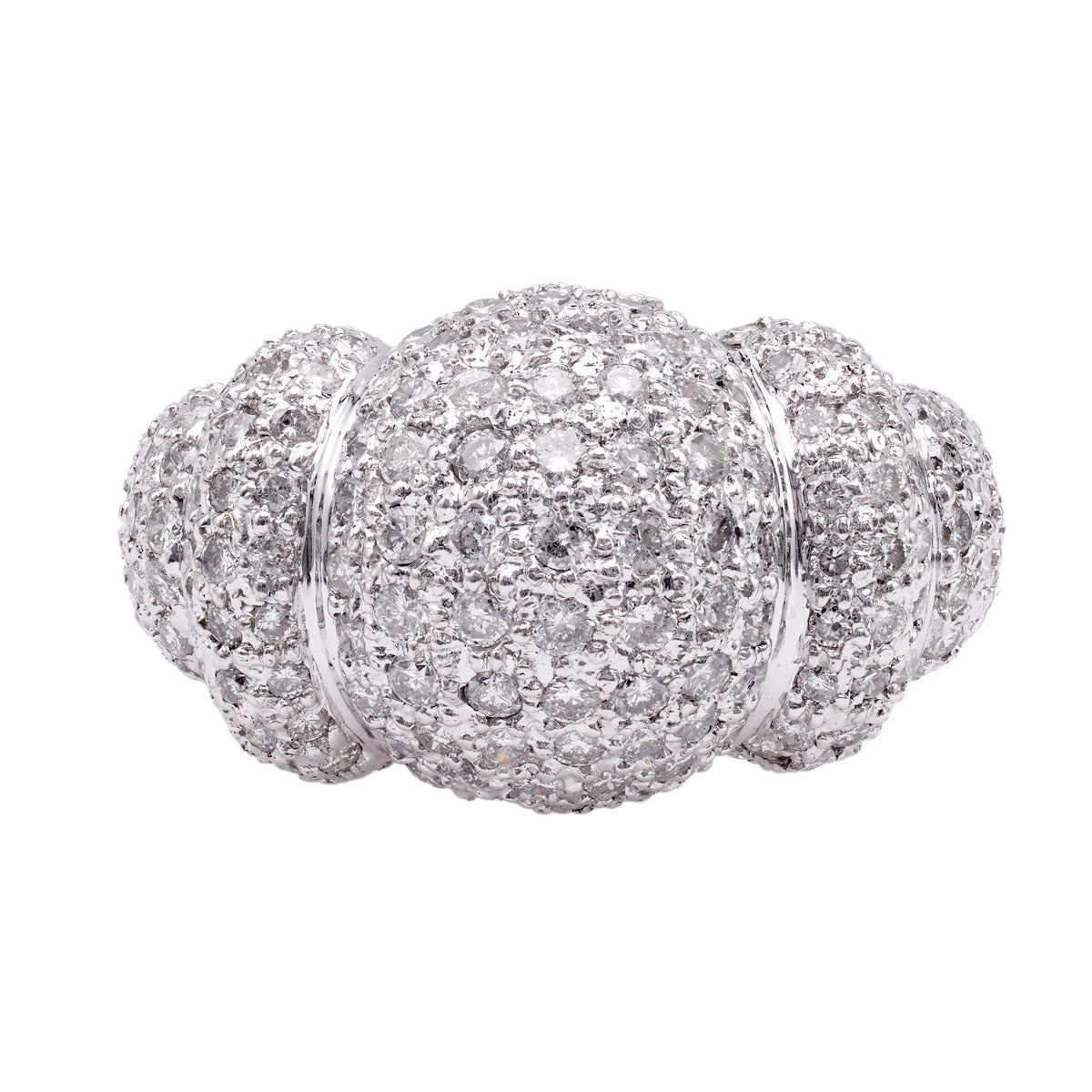 Diamond 14k White Gold Dome Ring