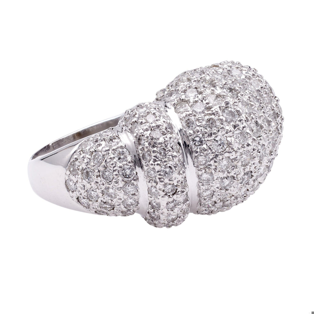 Diamond 14k White Gold Dome Ring