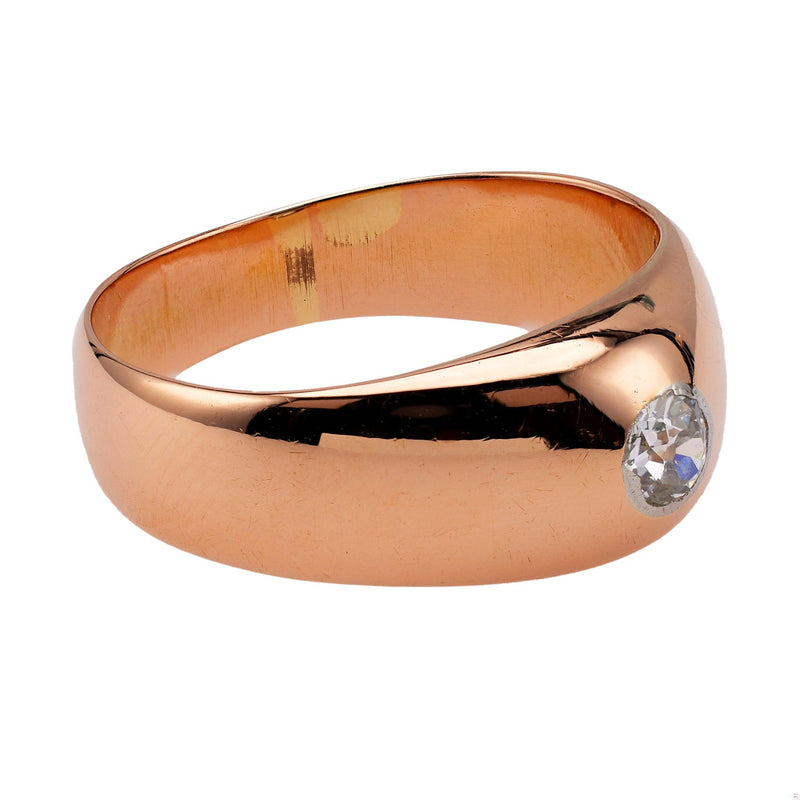 Edwardian Old European Cut Diamond 18k Rose Gold Ring