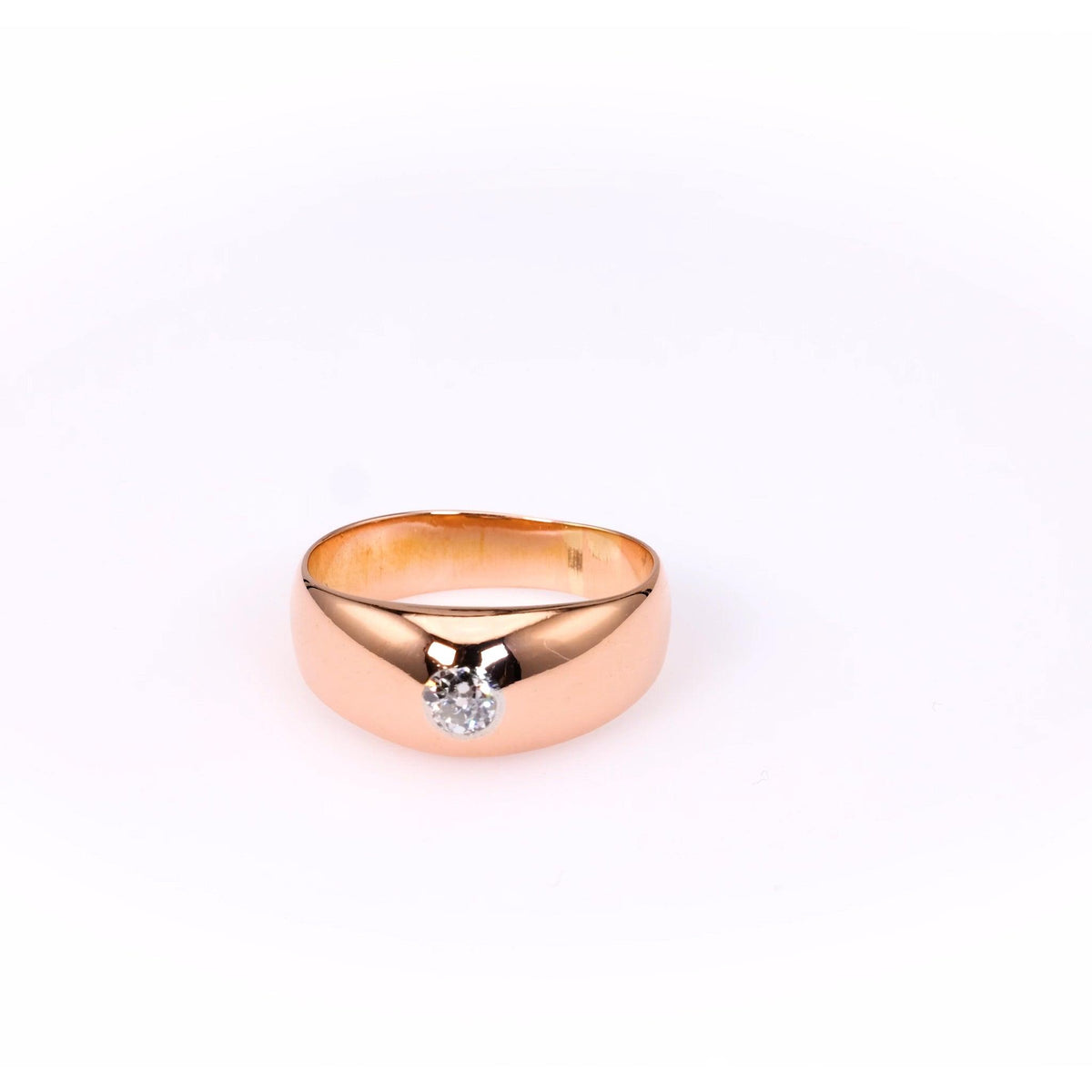 Edwardian Old European Cut Diamond 18k Rose Gold Ring