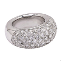 French Pave Diamond Platinum Dome Ring