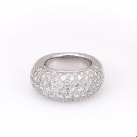 French Pave Diamond Platinum Dome Ring