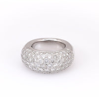 French Pave Diamond Platinum Dome Ring