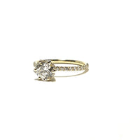 10015333 Custom 14k YG Hidden Halo Solitaire Lab Grown Diamond Ring 2 of 2