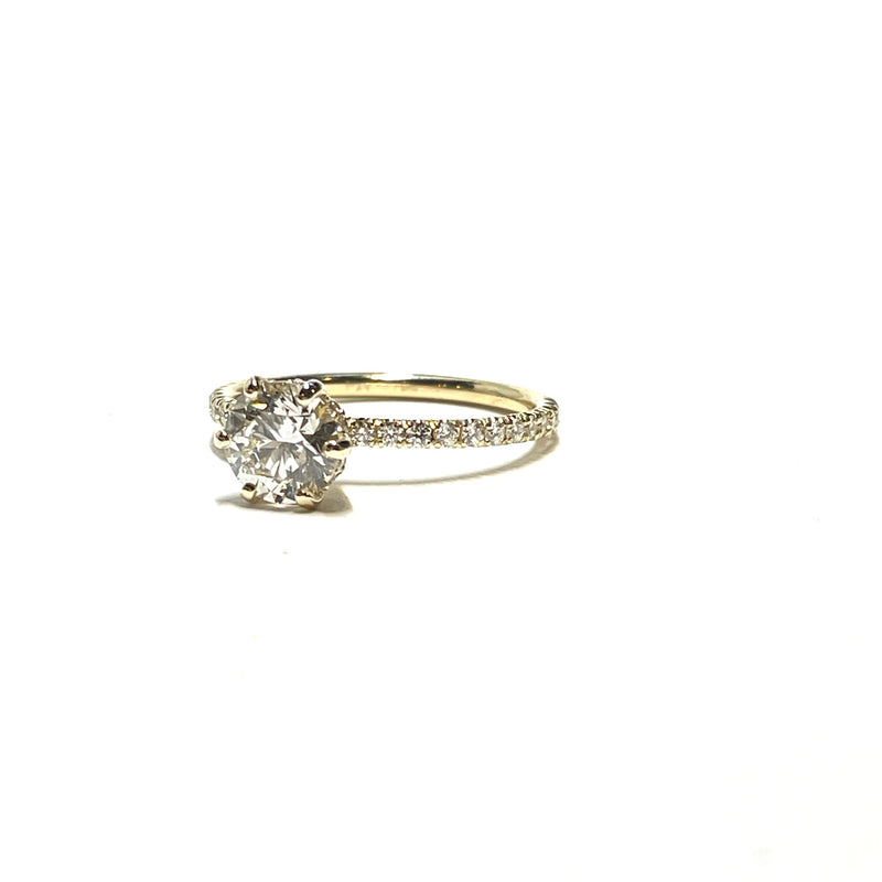 10015333 Custom 14k YG Hidden Halo Solitaire Lab Grown Diamond Ring 2 of 2