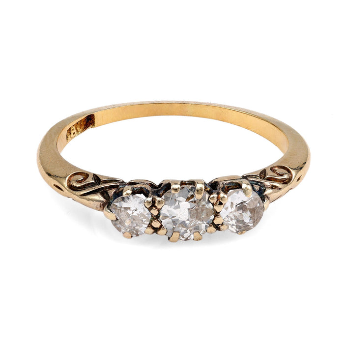 Victorian Era Three-Stone Gold Ring