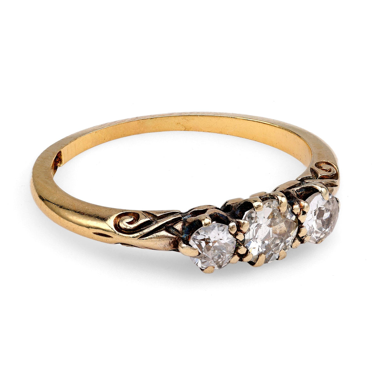 Victorian Era Three-Stone Gold Ring