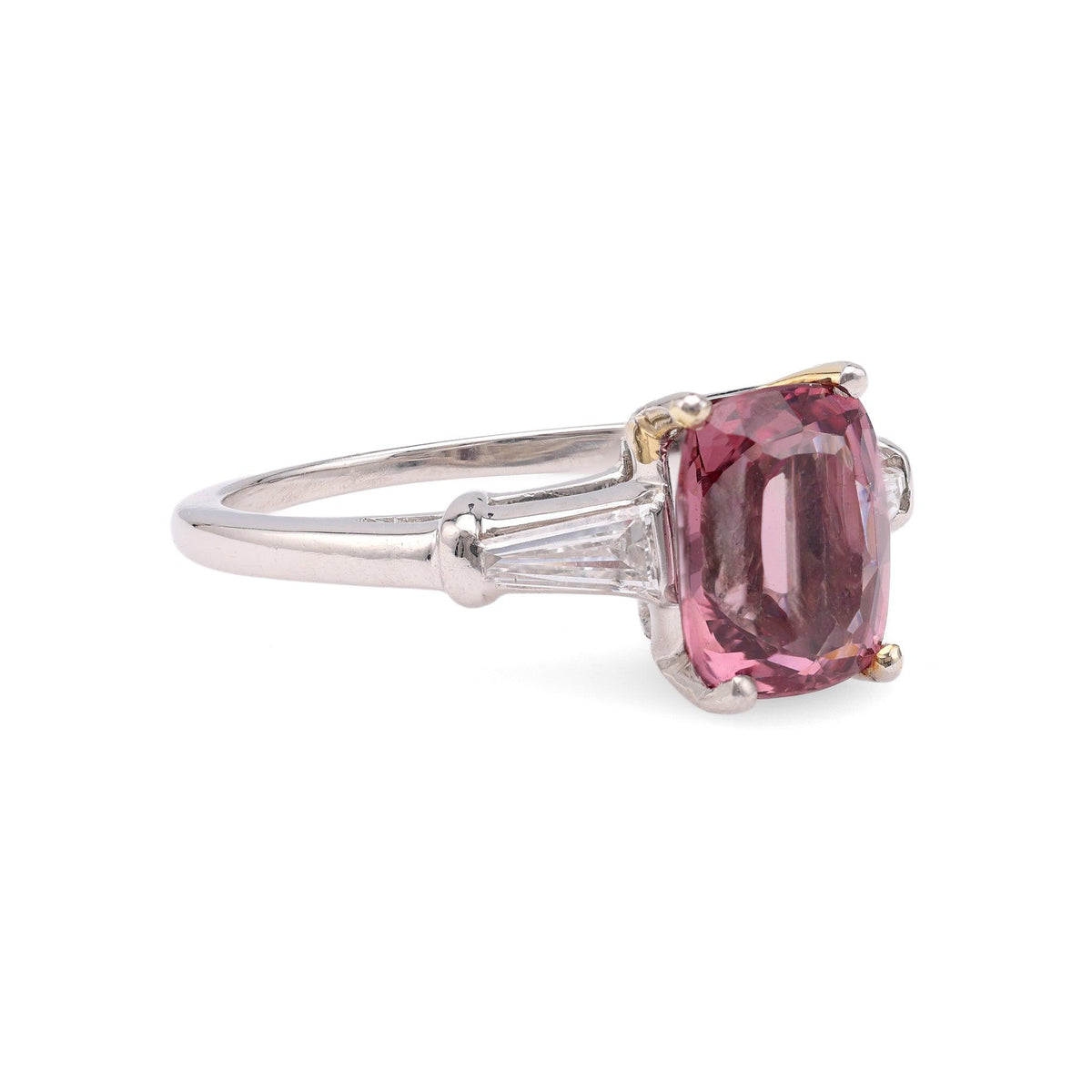 Mid-Century 2.51 Carat Spinel Diamond Platinum Ring