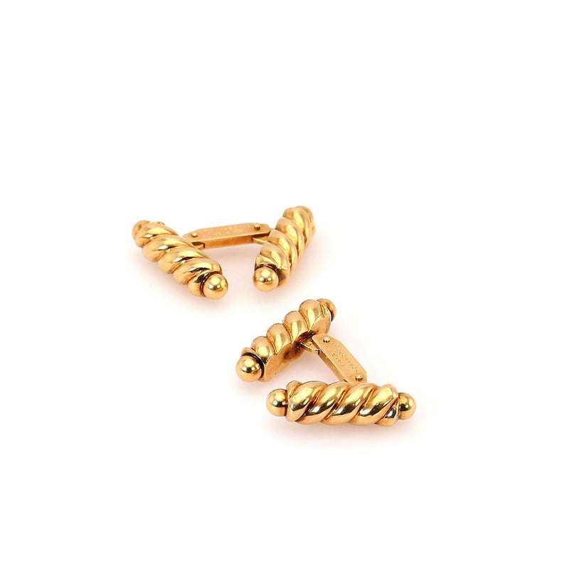 Mid Century Boucheron Paris 18k Yellow Gold Cufflinks