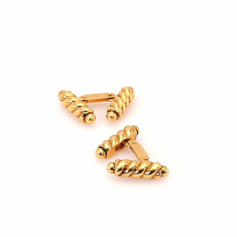 Mid Century Boucheron Paris 18k Yellow Gold Cufflinks