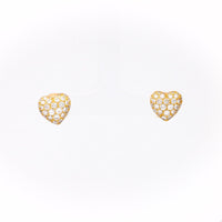 Pair of Cartier 1.20 Carat Total Weight Diamond 18k Yellow Gold Heart Stud Earri