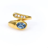 Retro Synthetic Spinel 18k Yellow Gold Ring