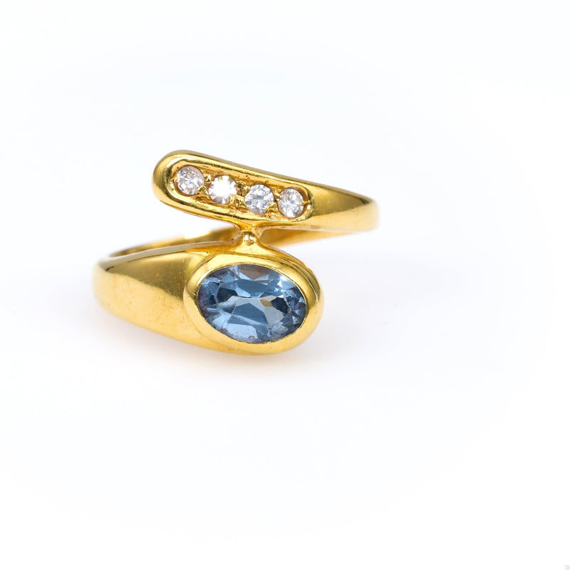 Retro Synthetic Spinel 18k Yellow Gold Ring