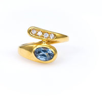 Retro Synthetic Spinel 18k Yellow Gold Ring