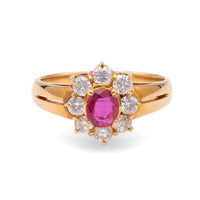 Ruby Diamond 18k Yellow Gold Ring